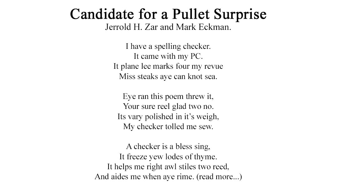 Candidate for a Pullet Surprise